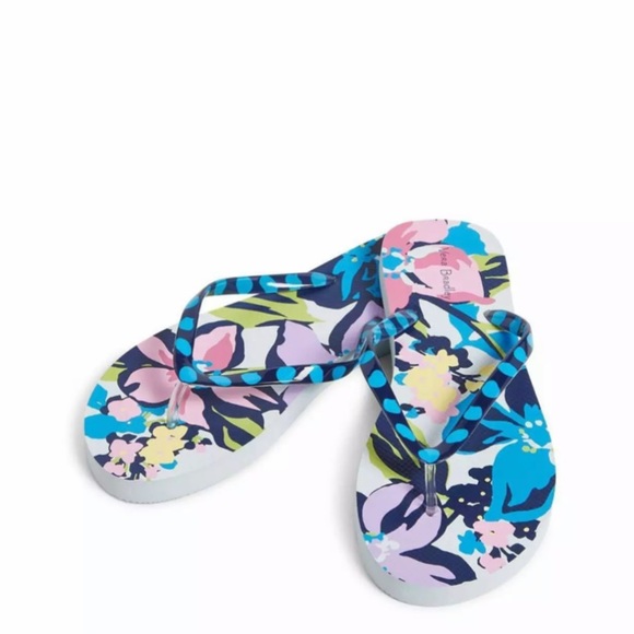 Vera Bradley Flip Flops Marián Floral 7-8 New - Picture 2 of 2